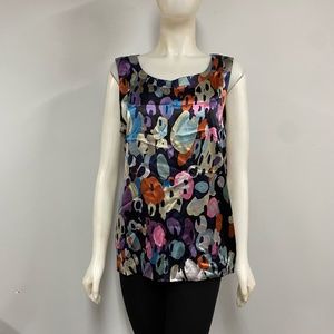 Theory "Bomina" Silk Sleeveless Tank Top Large L